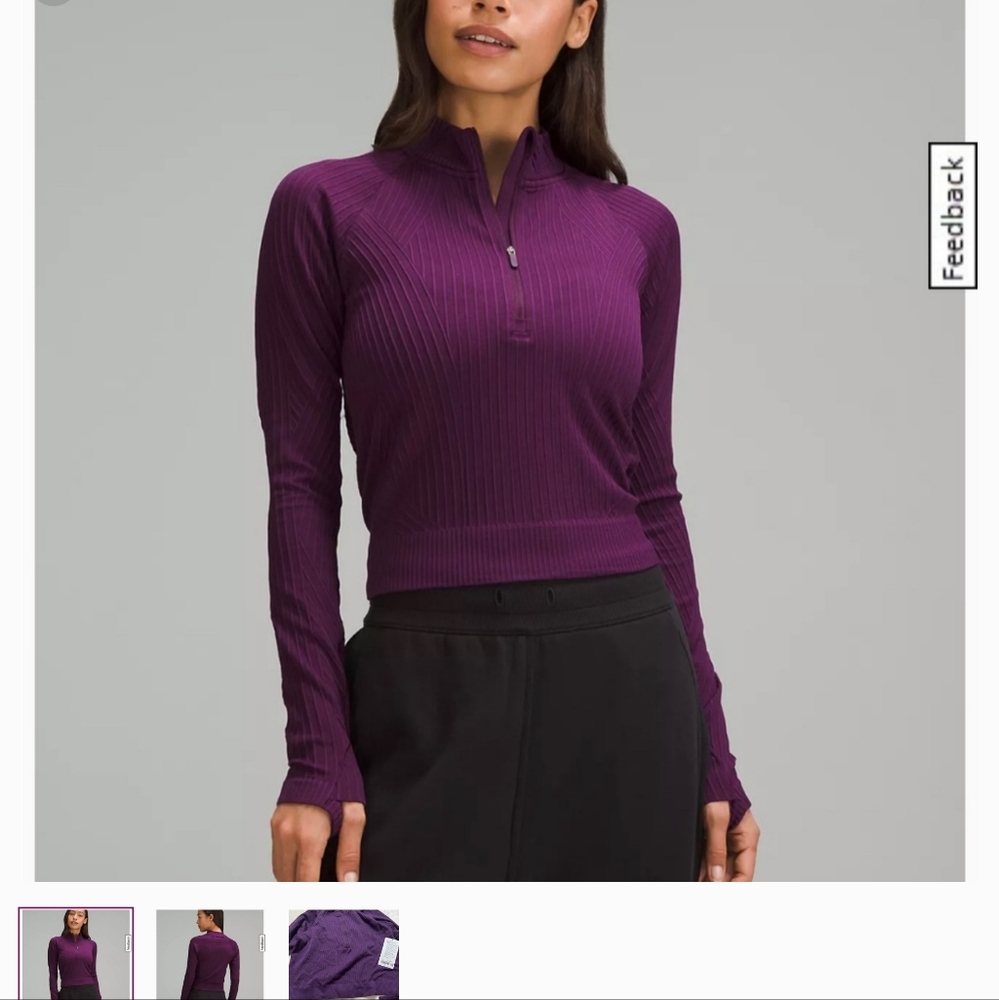 Lululemon Rest Less Cropped Half Zip, Size 8